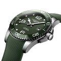 HydroConquest 41mm - Green on Rubber Strap