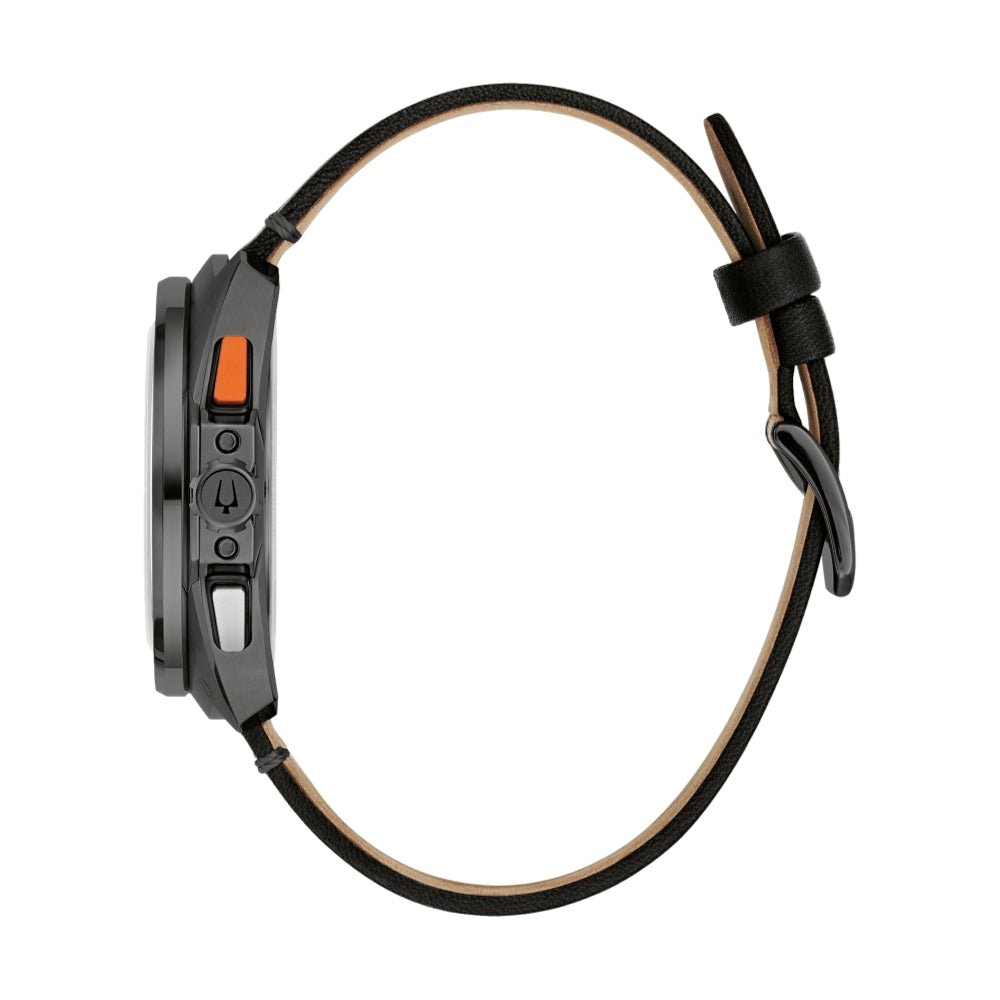 Racer Chronograph Black Dial on Black Leather Strap