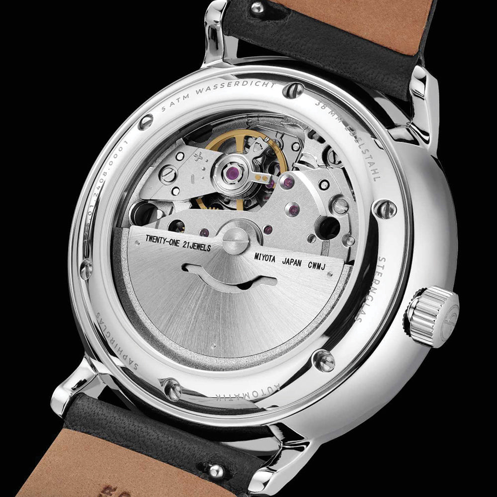 Naos Automatic 38mm - Black on Leather Strap