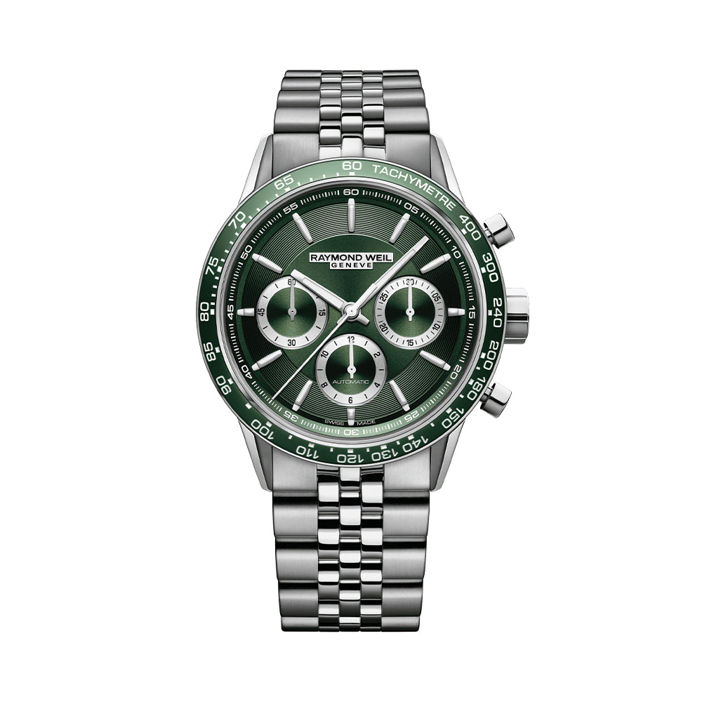 Freelancer Automatic Chronograph Ceramic Bezel 43.5mm - Green on Bracelet