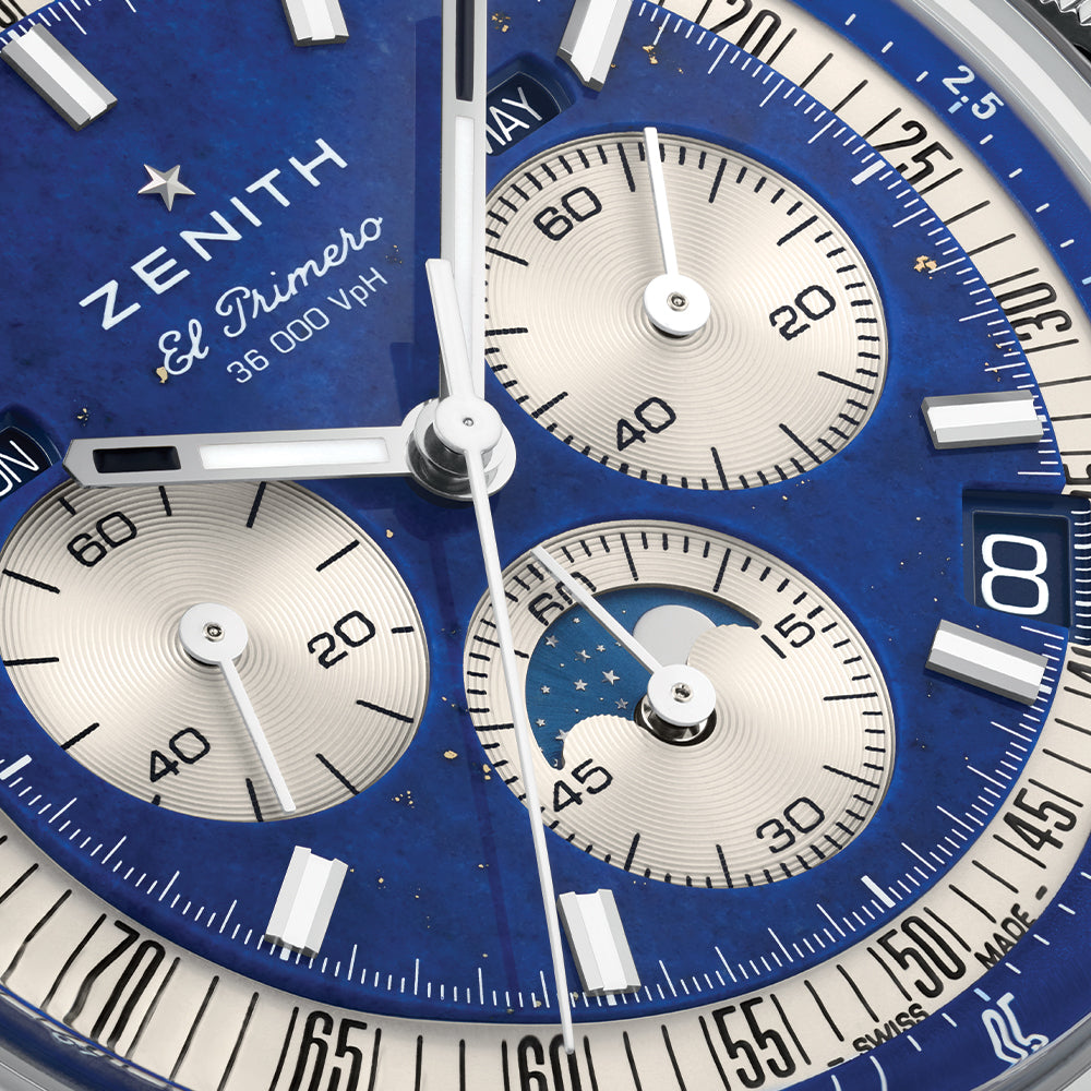 Chronomaster Original Acier Lapis Lazuli 38mm - Blue on Leather Strap and Bracelet