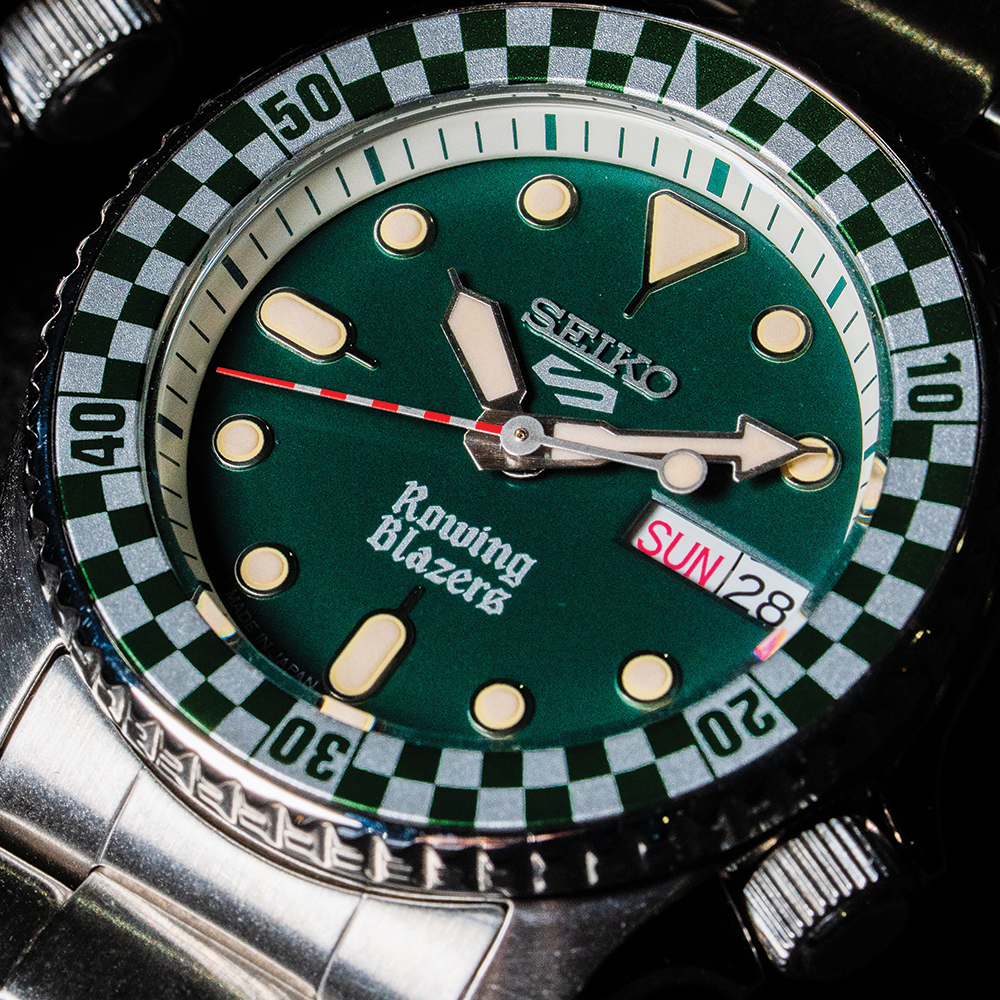 SRPM21 5 Sports Rowing Blazers x Wind Vintage Limited Edition 38mm - Green on Bracelet w/ Additional Fabric Strap