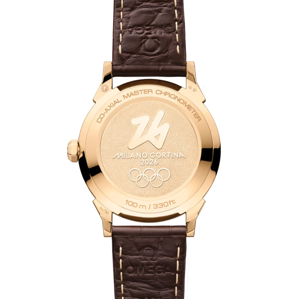 Seamaster Heritage Milano Cortina 2026 Moonshine‚Ñ¢ Gold 37mm - White on Leather Strap