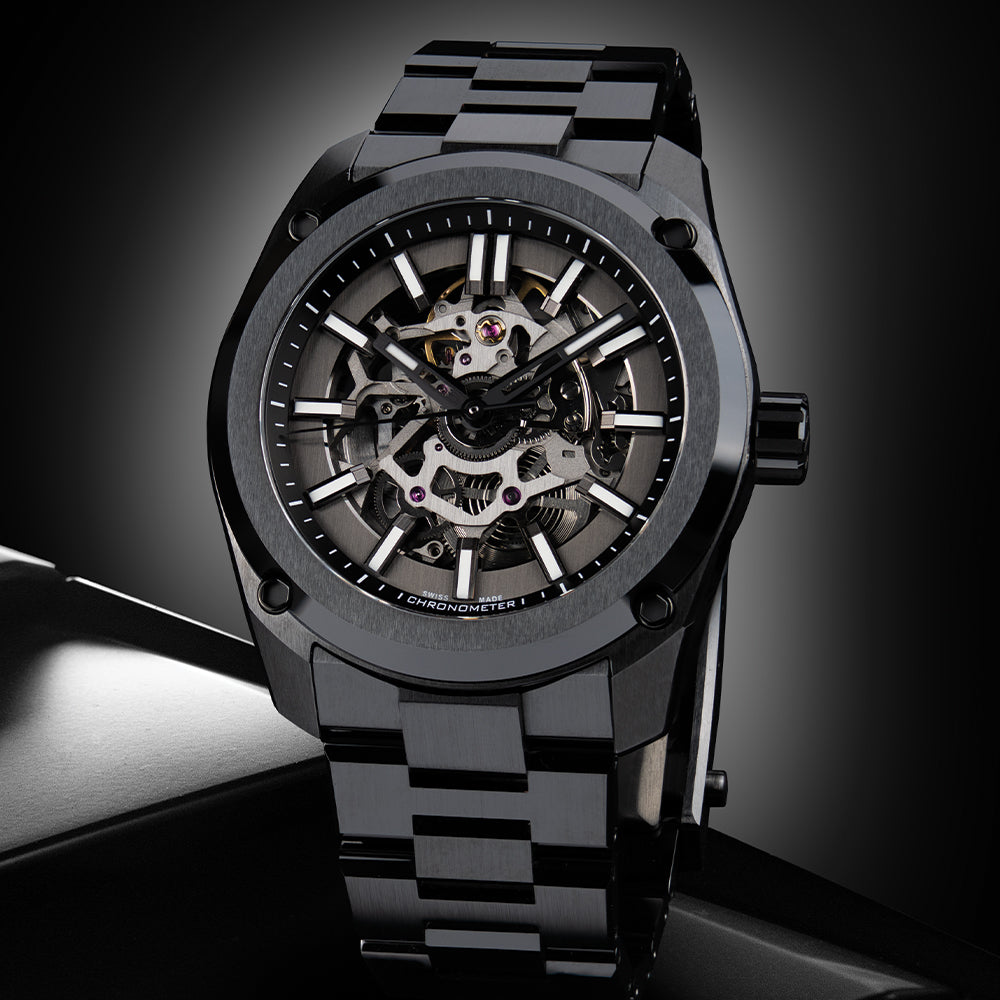 Essence Ceramica Skeleton COSC 41mm - Stradale on Bracelet