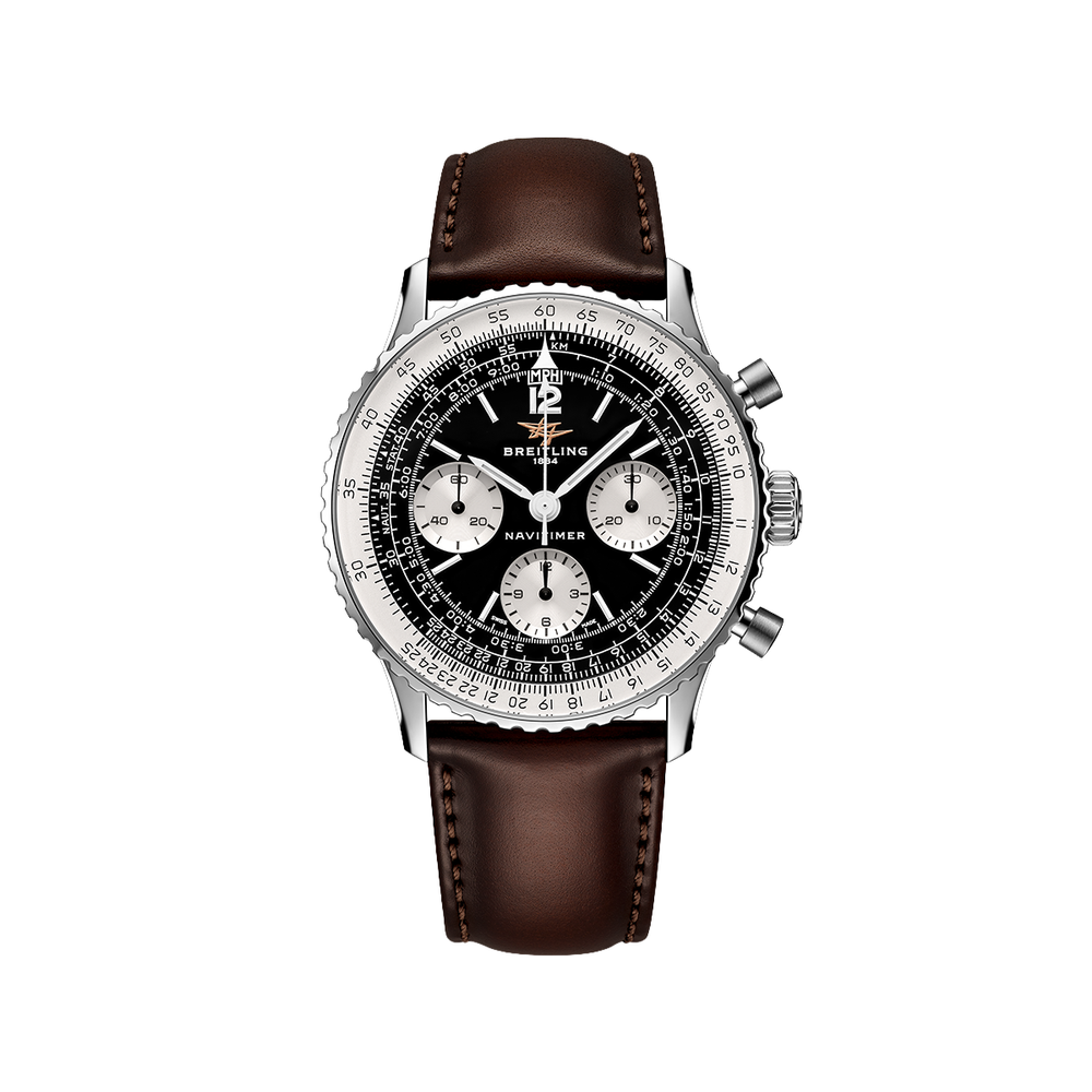 Navitimer B09 Chronograph 41mm - Black on Leather Strap