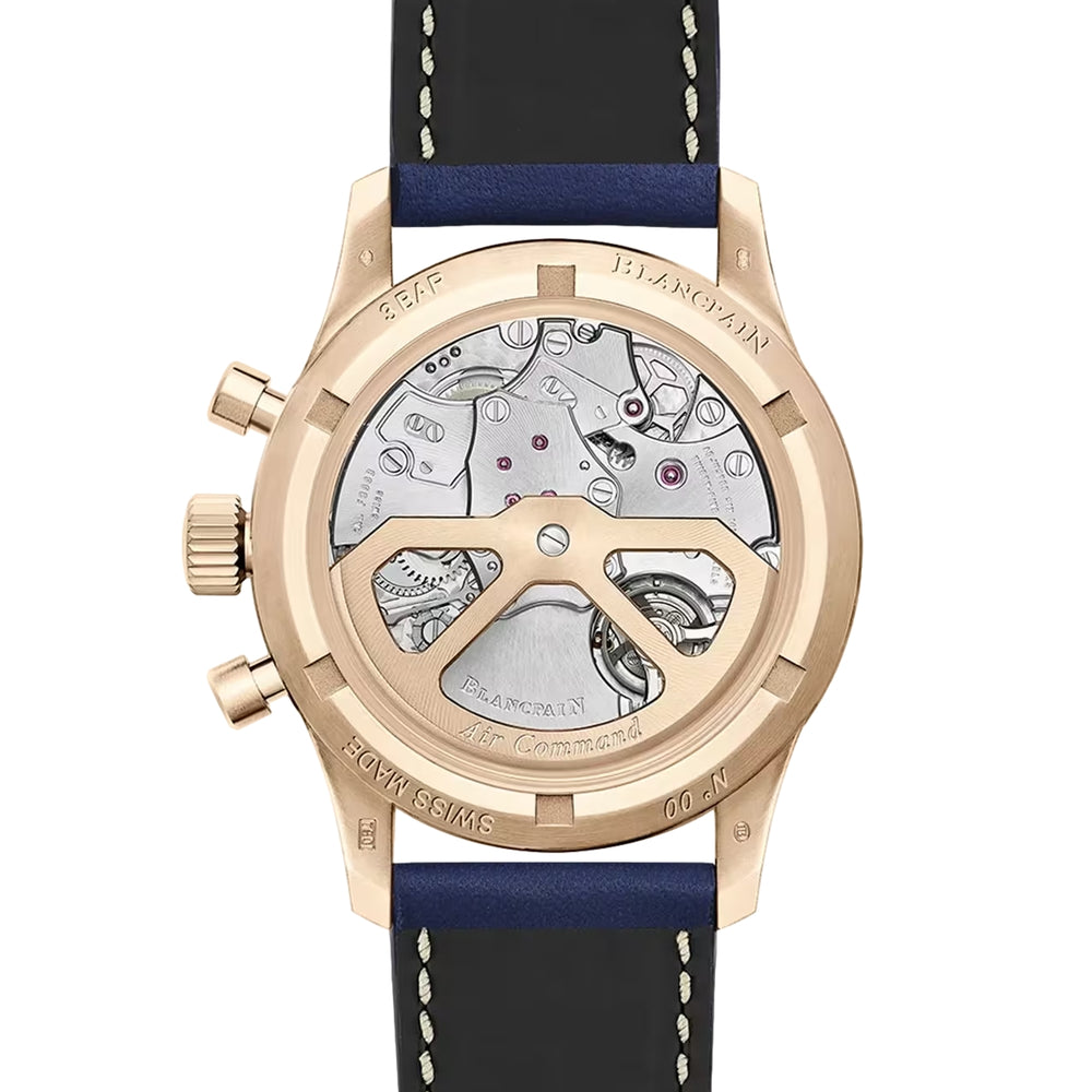 Air Command Red Gold 42.5mm - Sunburst Blue on Leather Strap