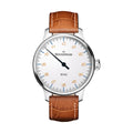 N°01 White Dial 43mm on Cognac Croco Print Leather Strap