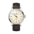 N°03 Ivory Dial 43mm on Brown Croco Print Leather Strap