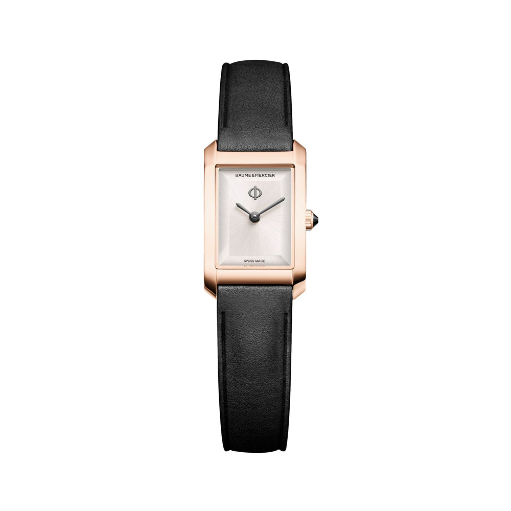 Hampton 10861 Quartz Gold-Tone PVD 28mm - Silver on Leather Strap