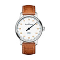 N°03 White Dial 38mm on Cognac Croco Print Leather Strap