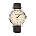 N°03 Ivory Dial 38mm on Brown Croco Print Leather Strap