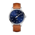 N°03 Sunburst Blue Dial 38mm on Cognac Croco Print Leather Strap