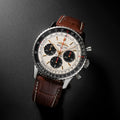 Navitimer B01 Chronograph N. America Limited Edition 43mm - Silver on Brown Leather Strap w/ Extra Strap