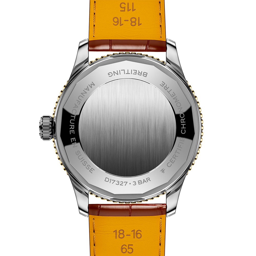 Navitimer Automatic Two-Tone 36mm - White, Mother-of-Pearl, Diamond-Set on Leather Strap