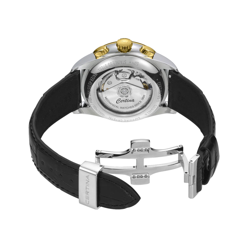DS-1 Chrono Automatic Yellow PVD Two-Tone 42mm - Black on Leather Strap