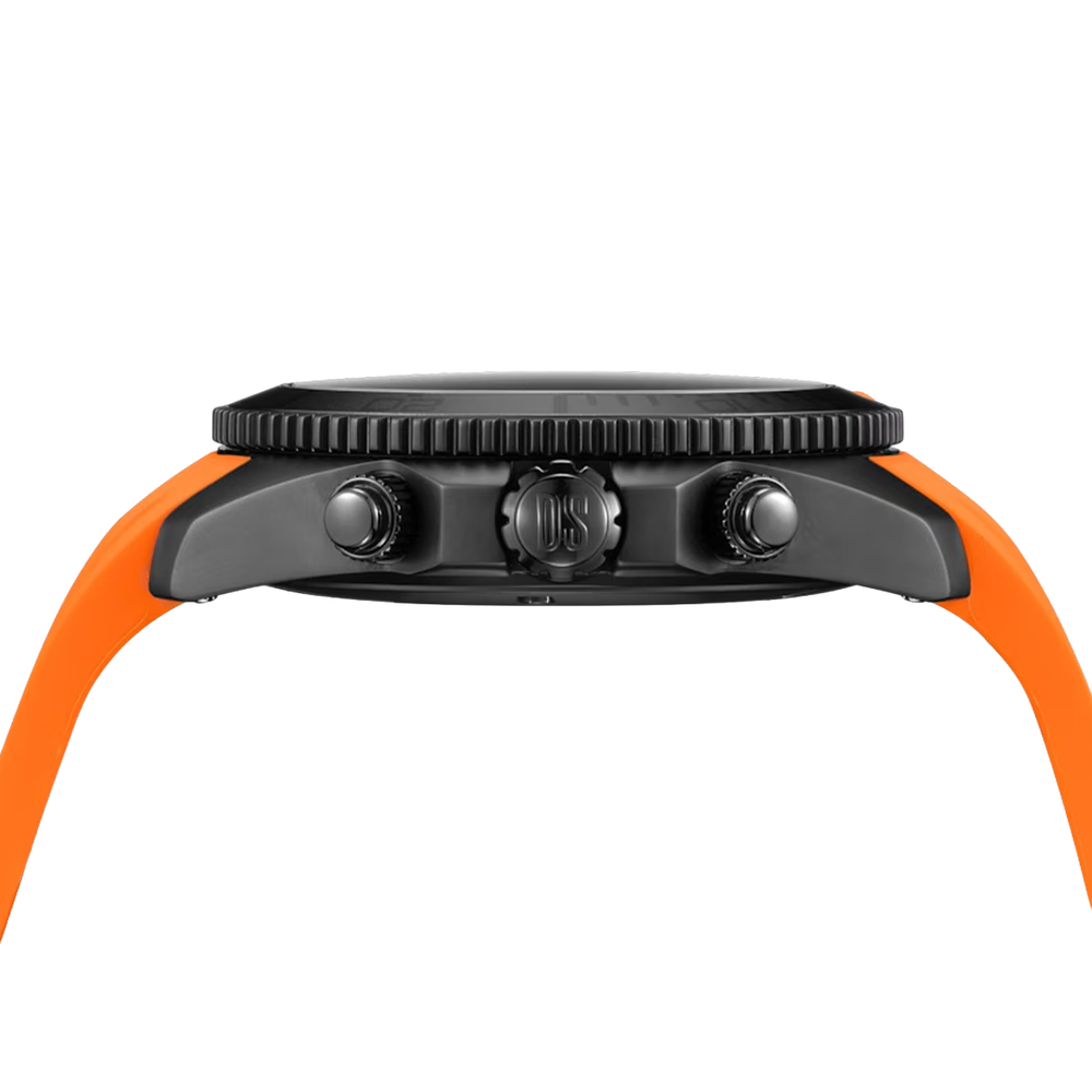 DS Action Chrono Quartz 42mm - Black, Orange Accents on Rubber Strap