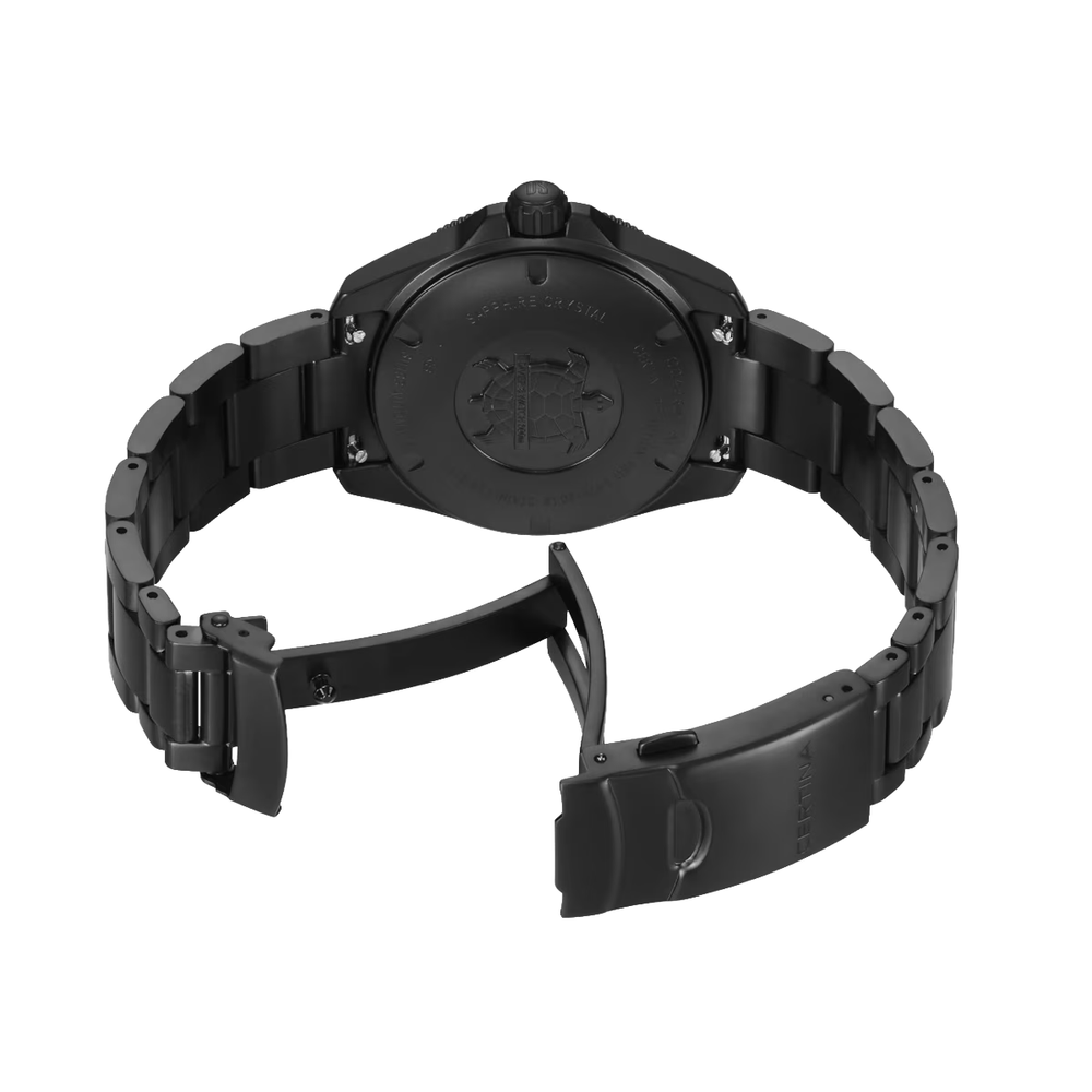 DS Action Diver Powermatic 80 38mm - Black, Green Accents on Bracelet w/ Additional Rubber Strap