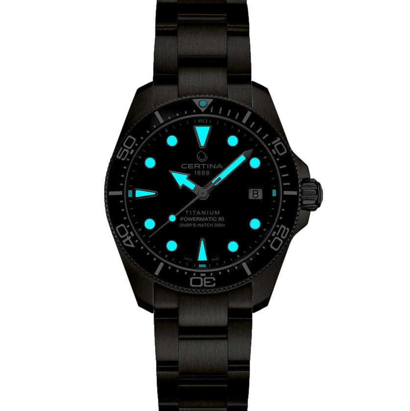 DS Action Diver “New DS Concept Extreme Shock Resistance” Titanium 38mm - Black, Pink Accents on Bracelet