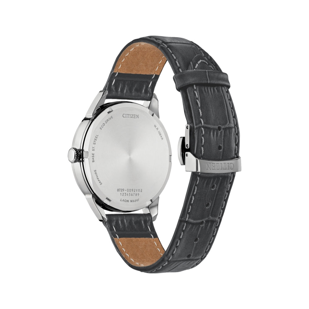 Rolan 40mm - Silver on Leather Strap