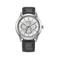 Rolan 40mm - Silver on Leather Strap
