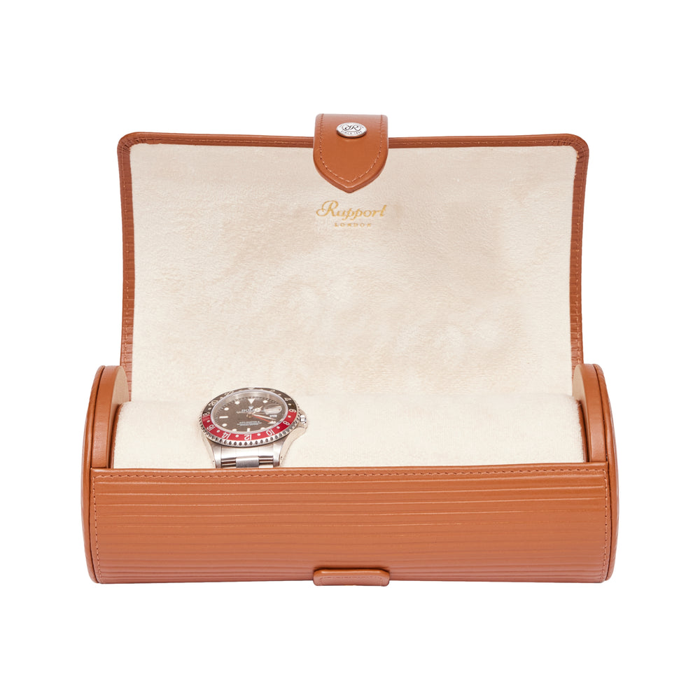 Nova Three Watch Roll - Tan
