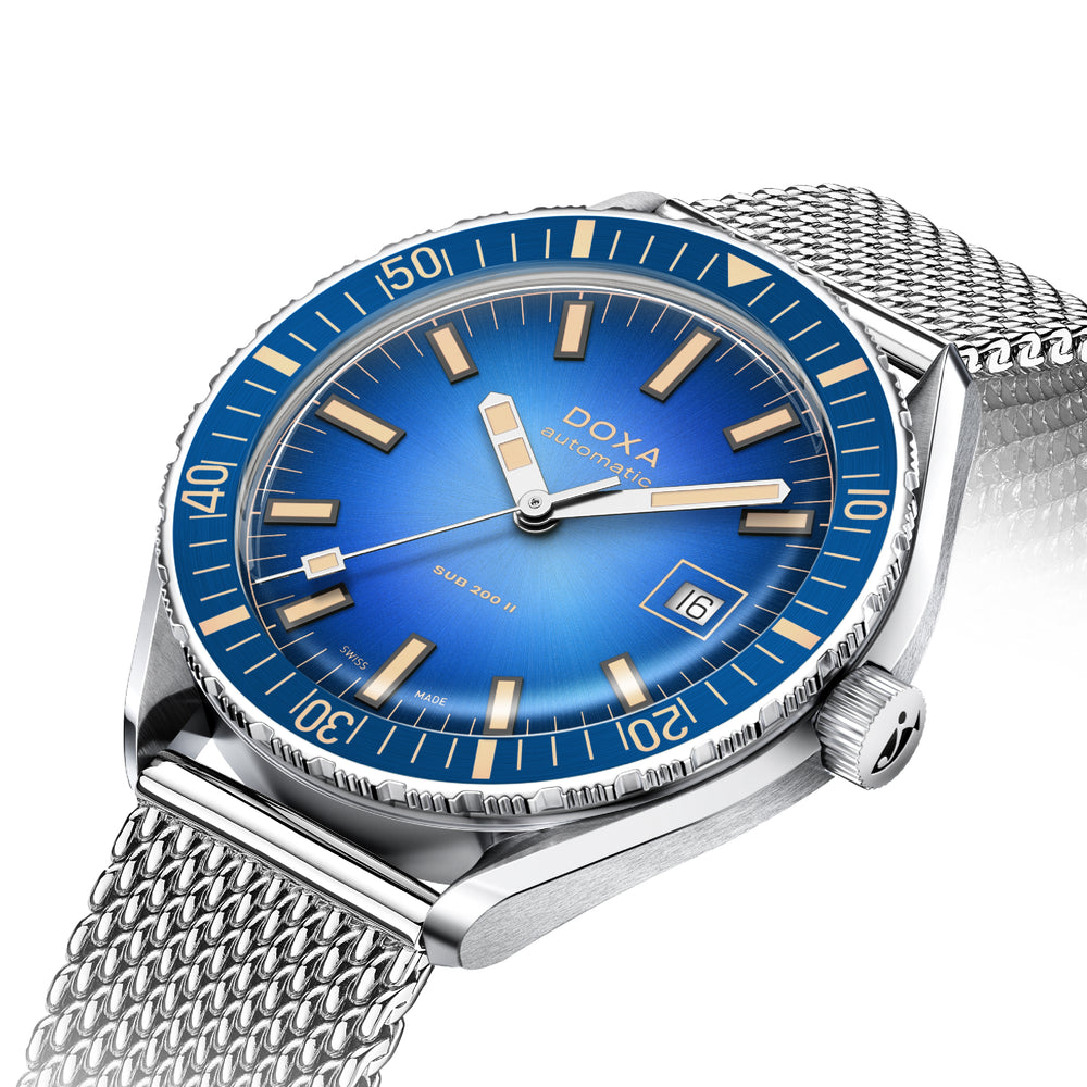 SUB 200 II Caribbean 44mm - Blue on Mesh Bracelet