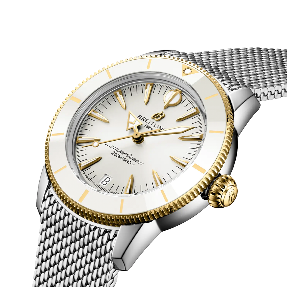 Superocean Heritage Automatic Two-Tone 36mm - White on Bracelet