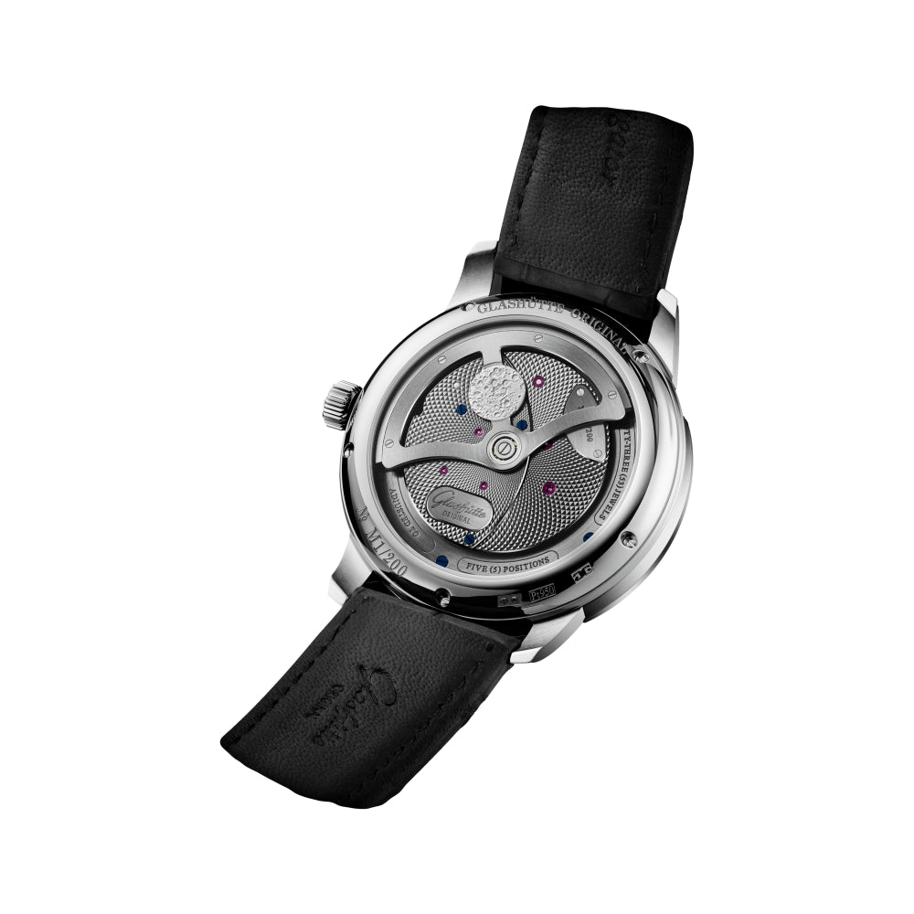 PanoLunarInverse Limited Edition 42mm - Galvanized Black on Leather Strap