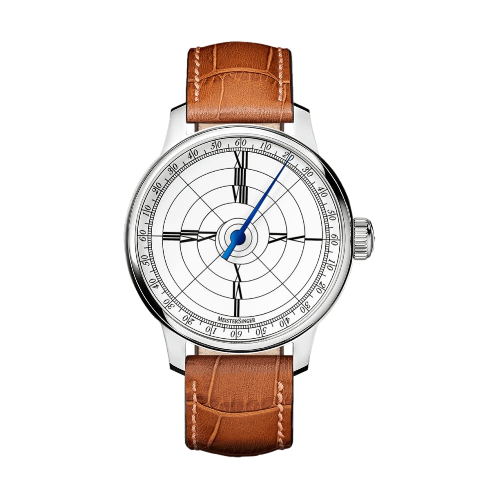 Edition Benjamin Franklin White Dial 43mm on Cognac Croco Print Leather Strap
