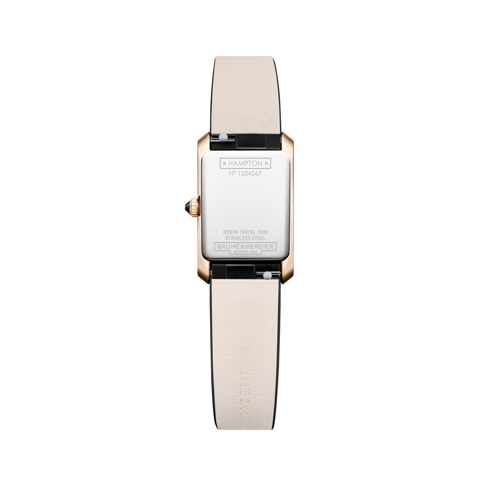 Hampton 10861 Quartz Gold-Tone PVD 28mm - Silver on Leather Strap