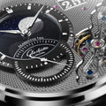 PanoLunarInverse Limited Edition 42mm - Galvanized Black on Leather Strap
