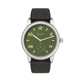 Club Campus Glass Back 38.5mm - Olive on Leather Strap