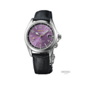 Seiko Prospex Land 145th Anniversary Limited Edition 39.5mm with purple dial on black leather strap.