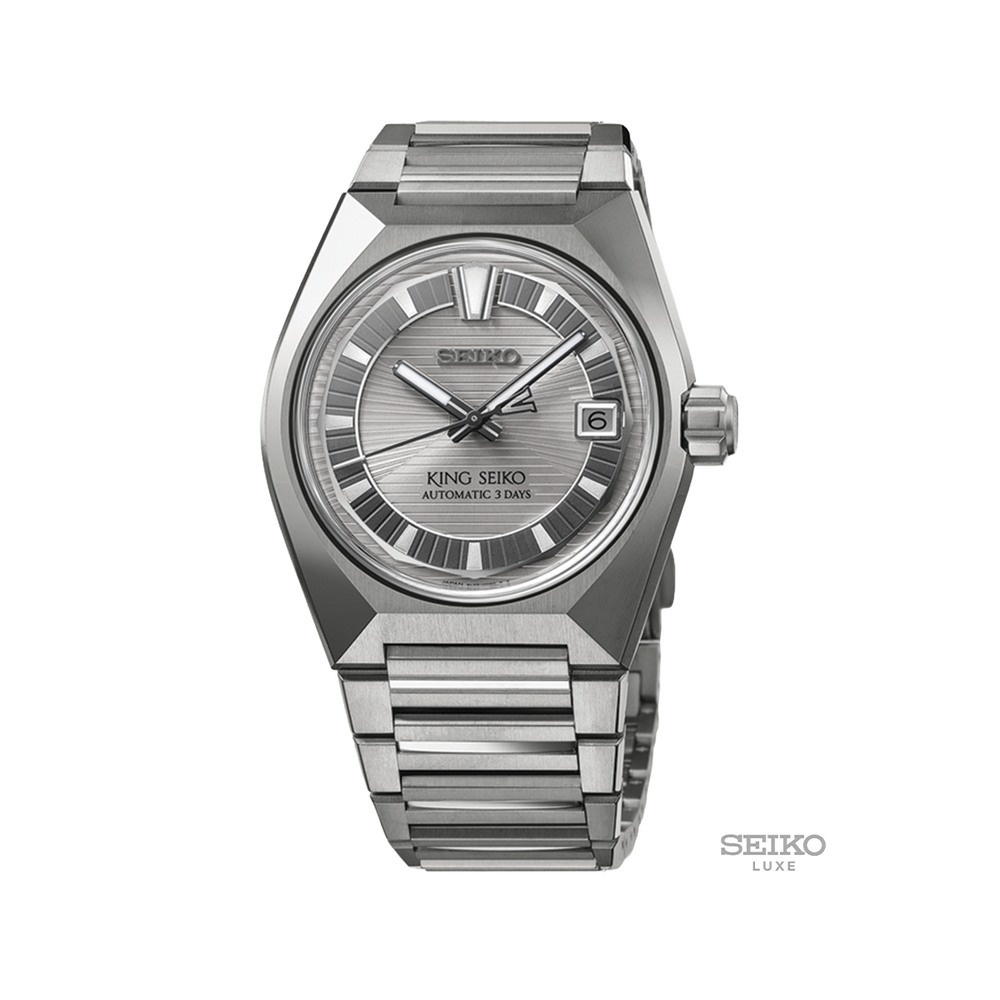 King Seiko VANAC 41mm silver on bracelet watch with date window