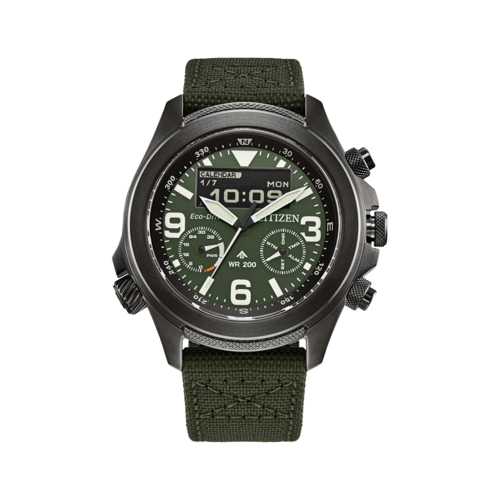 Promaster Land U822 Eco-Drive 43.9mm - Green on Fabric Strap