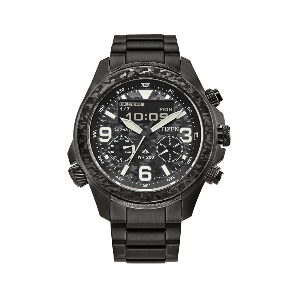 Citizen Promaster Land Limited Edition Eco-Drive watch on a metal bracelet with a dark dial