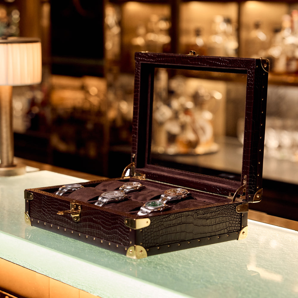 Brompton Optic Ten Watch Box - Brown
