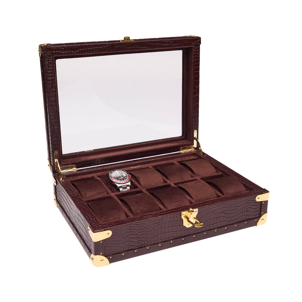 Brompton Optic Ten Watch Box - Brown