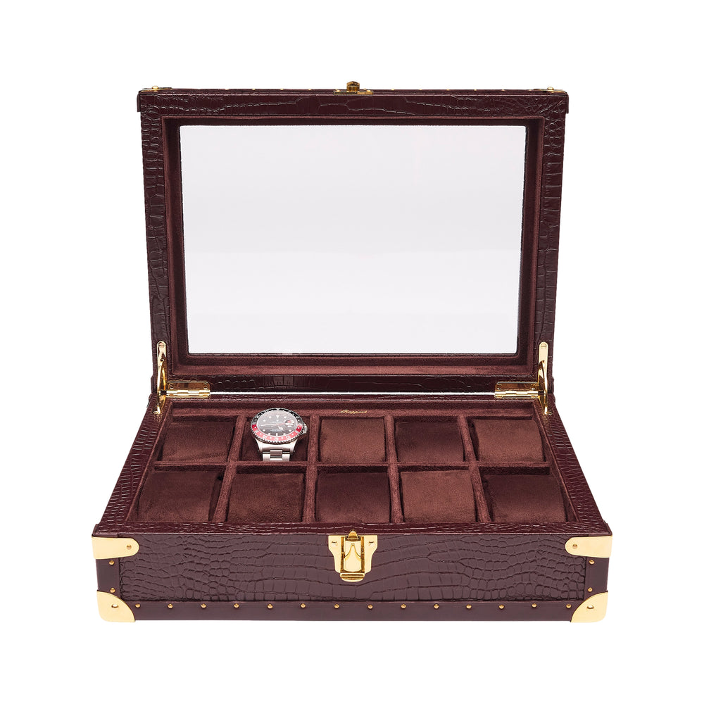 Brompton Optic Ten Watch Box - Brown