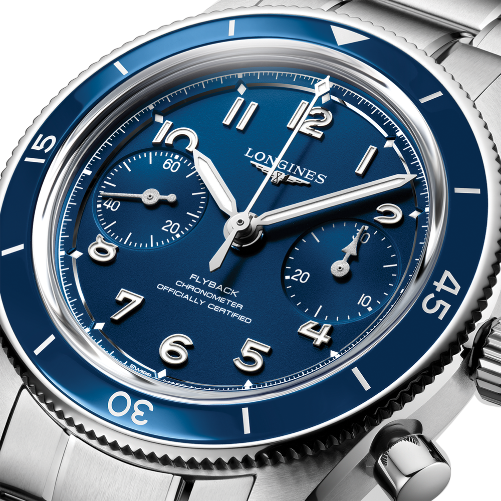 Spirit Pilot Flyback Chronograph 39.5mm - Blue on Bracelet