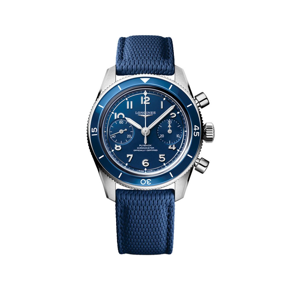 Spirit Pilot Flyback Chronograph 39.5mm - Blue on Rubber Strap