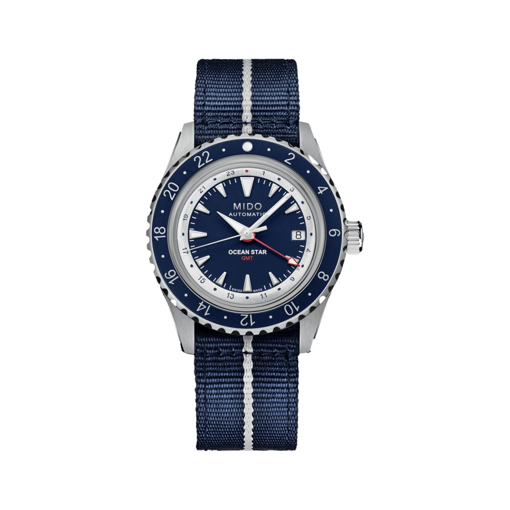 Ocean Star "Shark Tooth" Special Edition GMT 40.5mm - Blue on Bracelet w/ Additional Fabric Strap