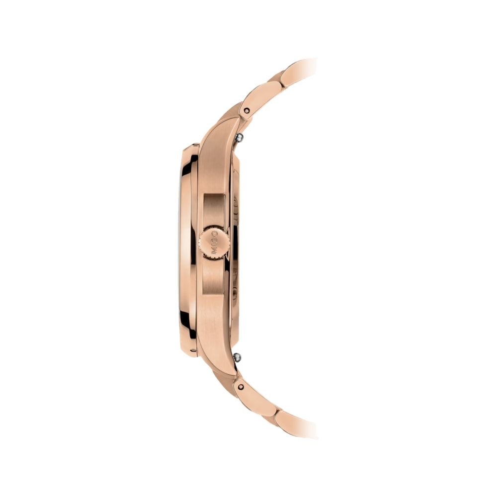 Multifort TV with Diamonds Rose Gold PVD 35mm - Brown on Bracelet