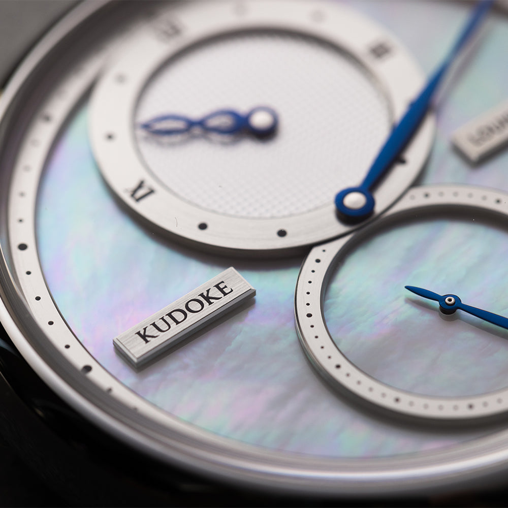 Louis Erard x KUDOKE Le Régulateur 42mm - White, Mother-of-Pearl on Leather Strap