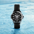 Marine Star Series B 41mm - Black on Rubber Strap