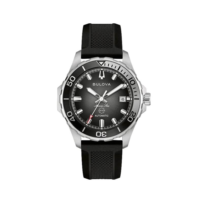 Marine Star Series B 41mm - Black on Rubber Strap