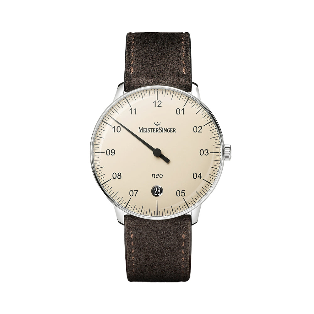 Neo Automatic 36mm - Ivory on Velour Leather Strap