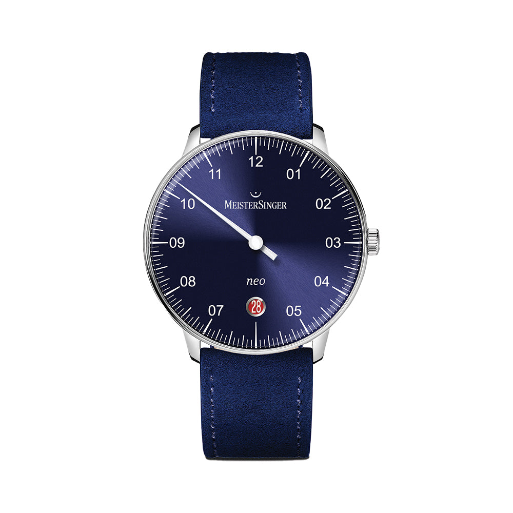 Neo Automatic 36mm - Blue on Velour Leather Strap