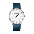 Neo Sapphire White Dial 36mm on Ocean Bllue Embossed Leather Strap
