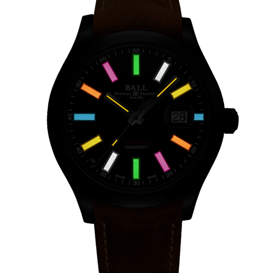 Engineer II Rainbow Limited Edition 43mm - Black on Leather Strap